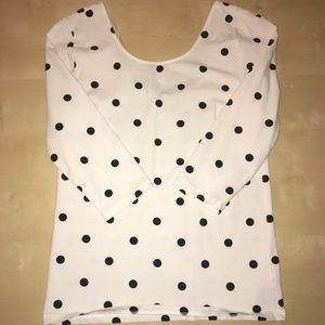 Forever 21 Large White & Black Polka Dot Top